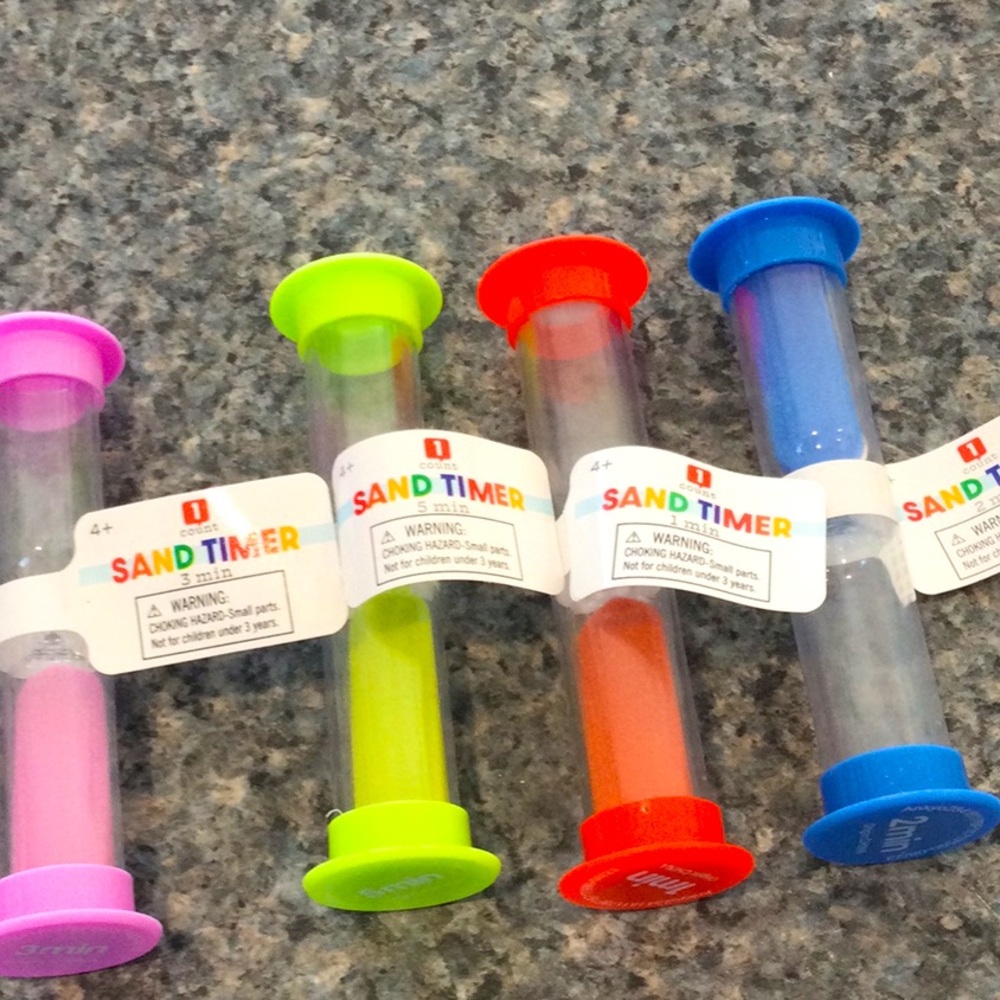 Set of 20 game sand timers 1 to 5 minutes